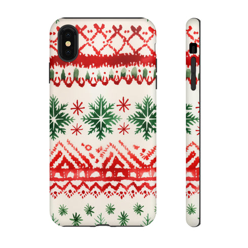 Watercolor Study of Christmas Patterns - Impact Resistant Phone Case iPhone XS MAX Matte